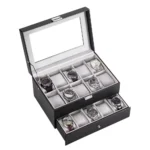 Personalized 20-Slot Watch Showcase with Glass Lid